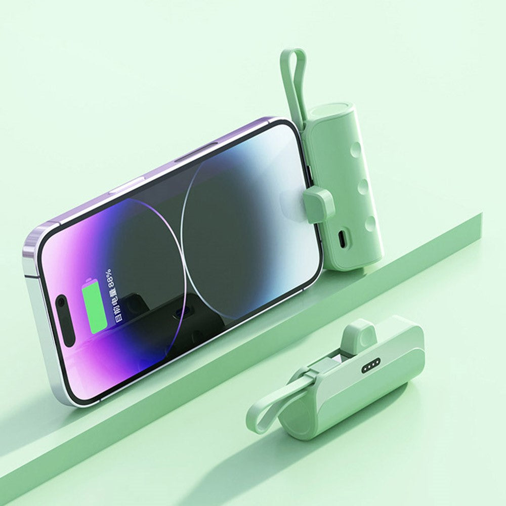 KC 2000mAh Digital Display iP Plug Mini Capsule Power Bank with Type-C Cable