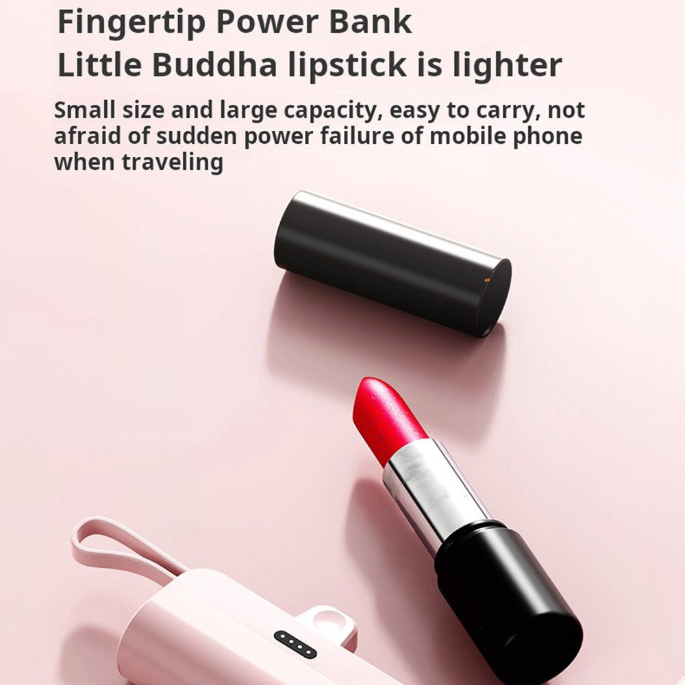 KC 3300mAh Mobile Phone Charger iP Plug Mini Capsule Power Bank with Type-C Cable