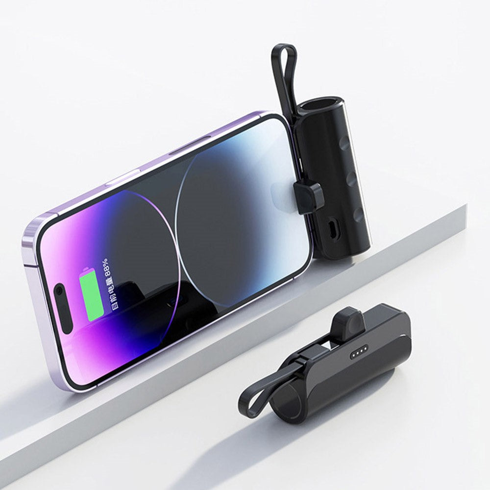 KC 3300mAh Mobile Phone Charger iP Plug Mini Capsule Power Bank with Type-C Cable