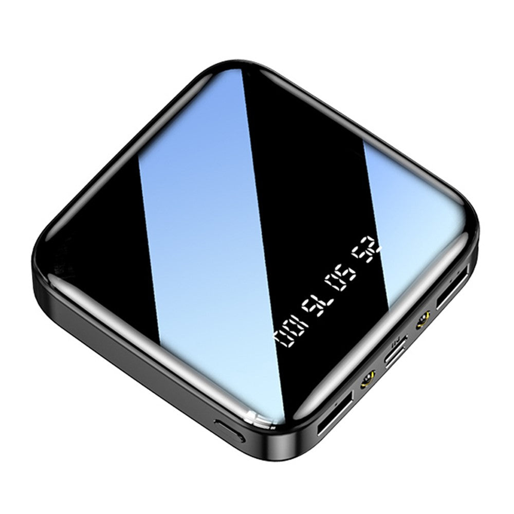 Portable Power Bank 20000mAh Phone Charger Battery Pack Mirror Screen Display Dual Input Port with LED Flashlight
