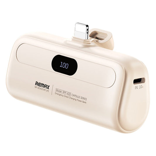 REMAX RPP-633 Capsule Series 2A iP Port 5000mAh Power Bank Emergency Direct Charge Phone Charger