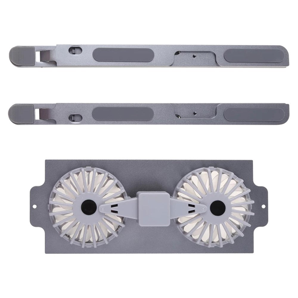 P11F Portable Folding Laptops Stand Aluminum Alloy Adjustable Desktop Tablets Holder with 2 Cooling Fan for Tablets, Notebooks