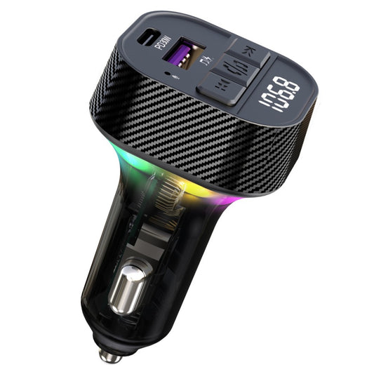 C51 Colorful Light Car Bluetooth-compatible Adapter Type-C + USB Car Charger FM Transmitter MP3 Music Player