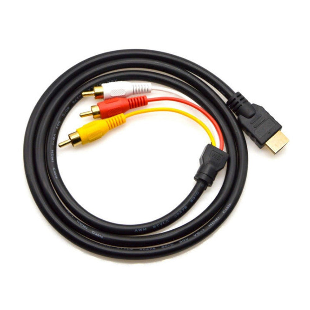 1.5m HD to 3 RCA Adapter Cable for HDTV AV Converter Support 1080P Resolution