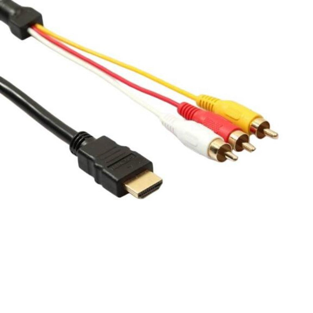 1.5m HD to 3 RCA Adapter Cable for HDTV AV Converter Support 1080P Resolution