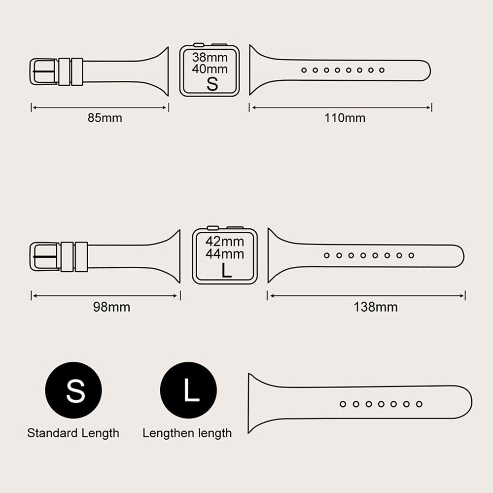 Apple Watch Series 11 10 42mm / 9 8 7 41mm / SE3 SE2 SE 6 5 4 40mm / 3 2 1 38mm Band Soft Silicone Watch Strap