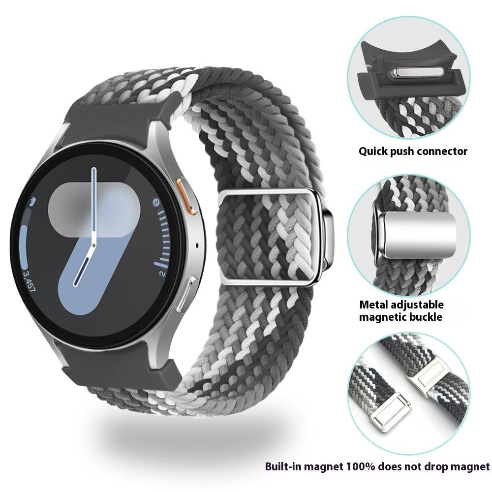 Samsung Galaxy Watch FE 40mm / Watch7 / 6 / 6 Classic / 5 / 5 Active / 5 Pro / 4 / 4 Classic / 4 Active Braided Watch Band Magnetic Strap