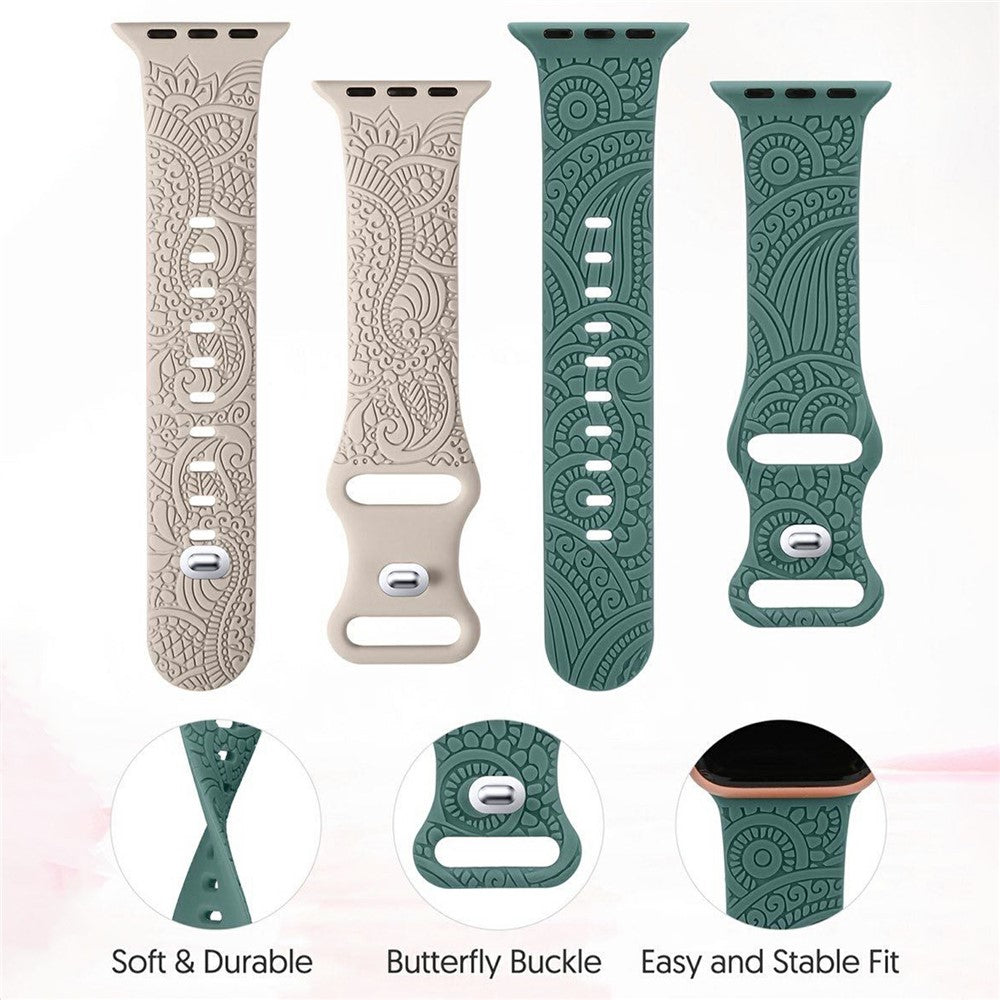 Silicone Strap for Apple Watch Ultra 3 2 1 49mm / Series 11 10 46mm / 9 8 7 45mm / SE3 SE2 SE 6 5 4 44mm / 3 2 1 42mm