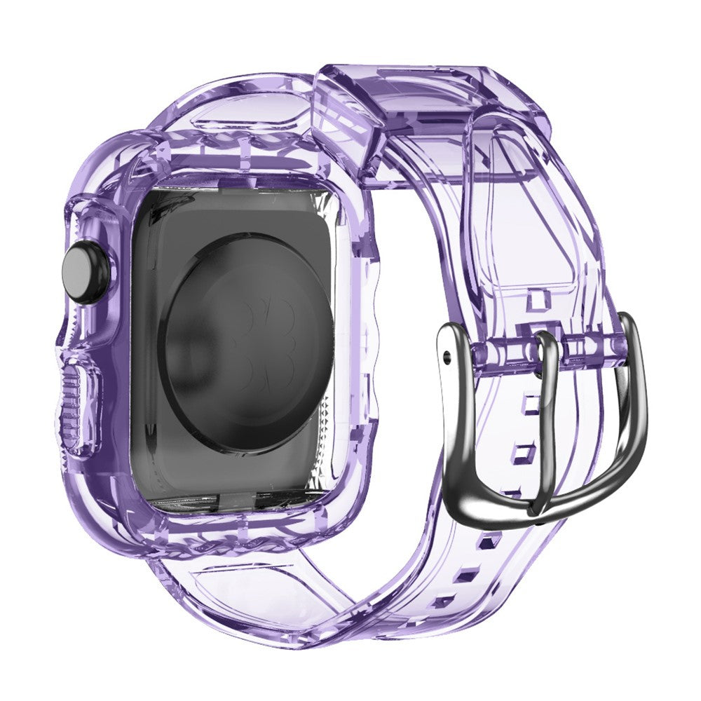 For Apple Watch Series 10 46mm Watch Case with Band Wave Pattern Integrated Watch Strap TPU Adjustable