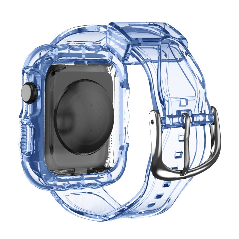 For Apple Watch Series 10 46mm Watch Case with Band Wave Pattern Integrated Watch Strap TPU Adjustable