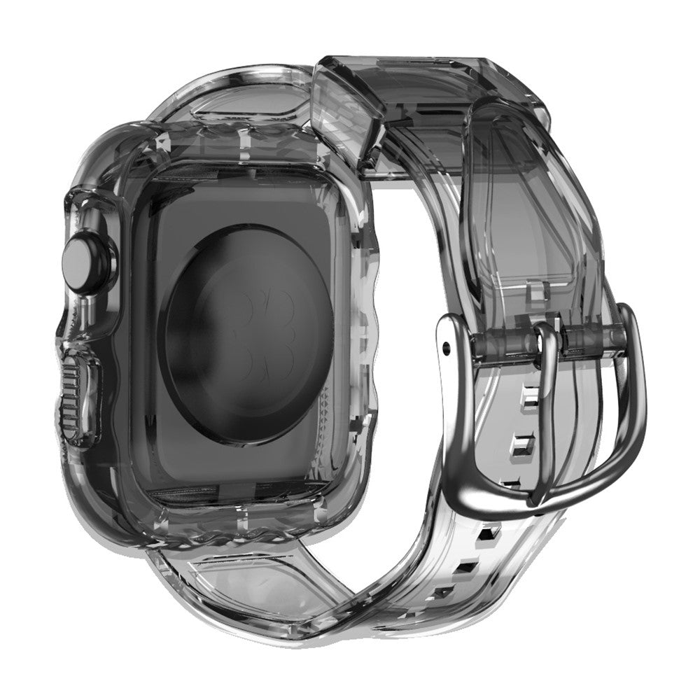 For Apple Watch Series 10 46mm Watch Case with Band Wave Pattern Integrated Watch Strap TPU Adjustable