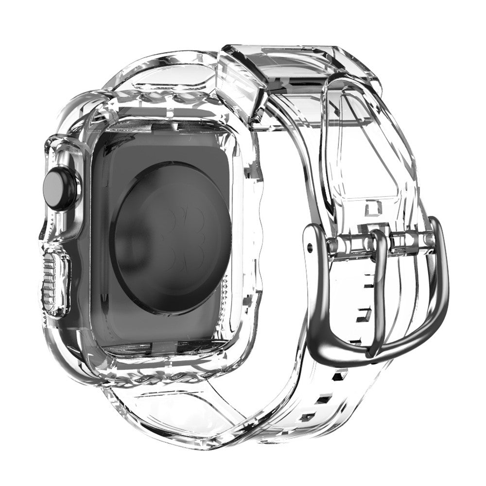 For Apple Watch Series 10 46mm Watch Case with Band Wave Pattern Integrated Watch Strap TPU Adjustable