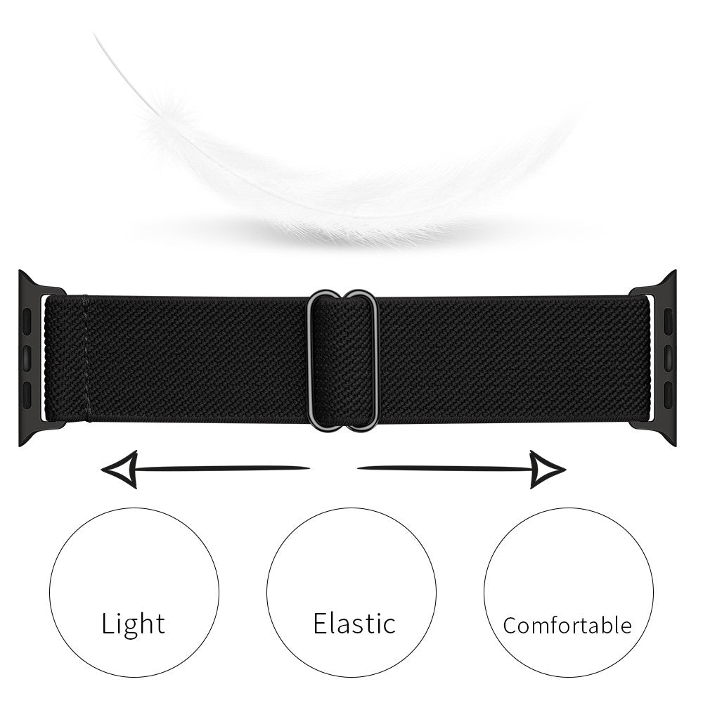 Adjustable Woven Polyester Watchband Wrist Strap Replacement for Apple Watch Series 11 10 42mm / 9 8 7 41mm / SE3 SE2 SE 6 5 4 40mm / 3 2 1 38mm