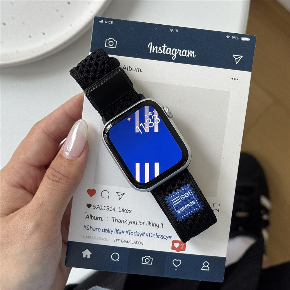 Watch Band For Apple Watch Ultra 3 2 1 49mm / Series 11 10 46mm / 9 8 7 45mm / SE3 SE2 SE 6 5 4 44mm / 3 2 1 42mm Nylon Sport Breathable Strap