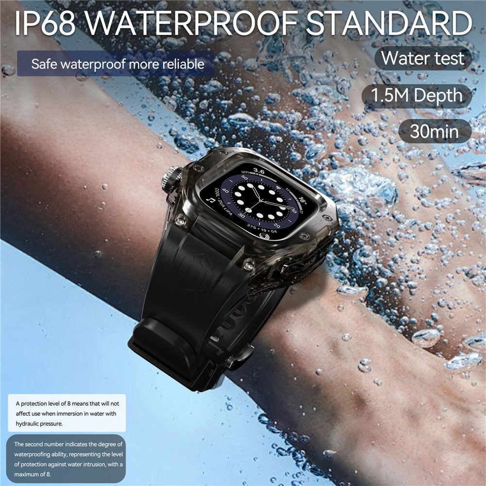 SHELLBOX For Apple Watch Series 10 42mm IP68 Waterproof Integrated Watch Case with Silicone Watch Strap