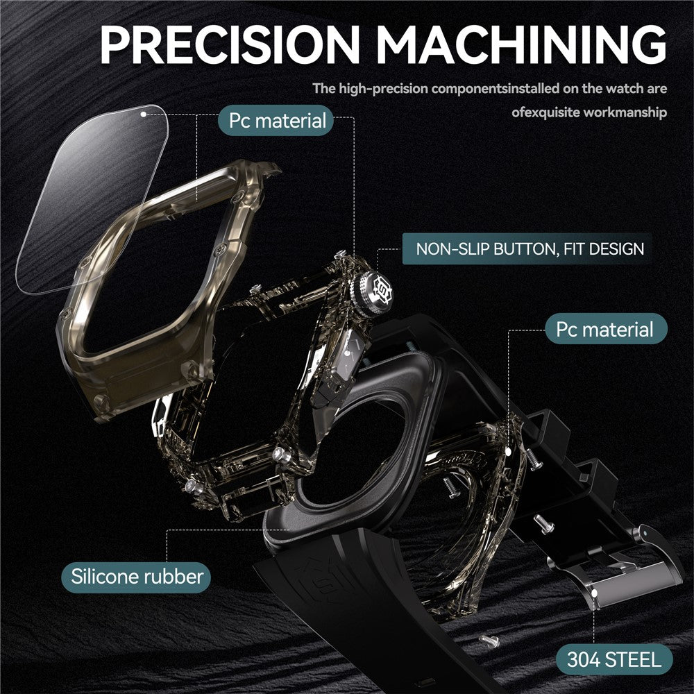 SHELLBOX For Apple Watch Series 10 42mm IP68 Waterproof Integrated Watch Case with Silicone Watch Strap