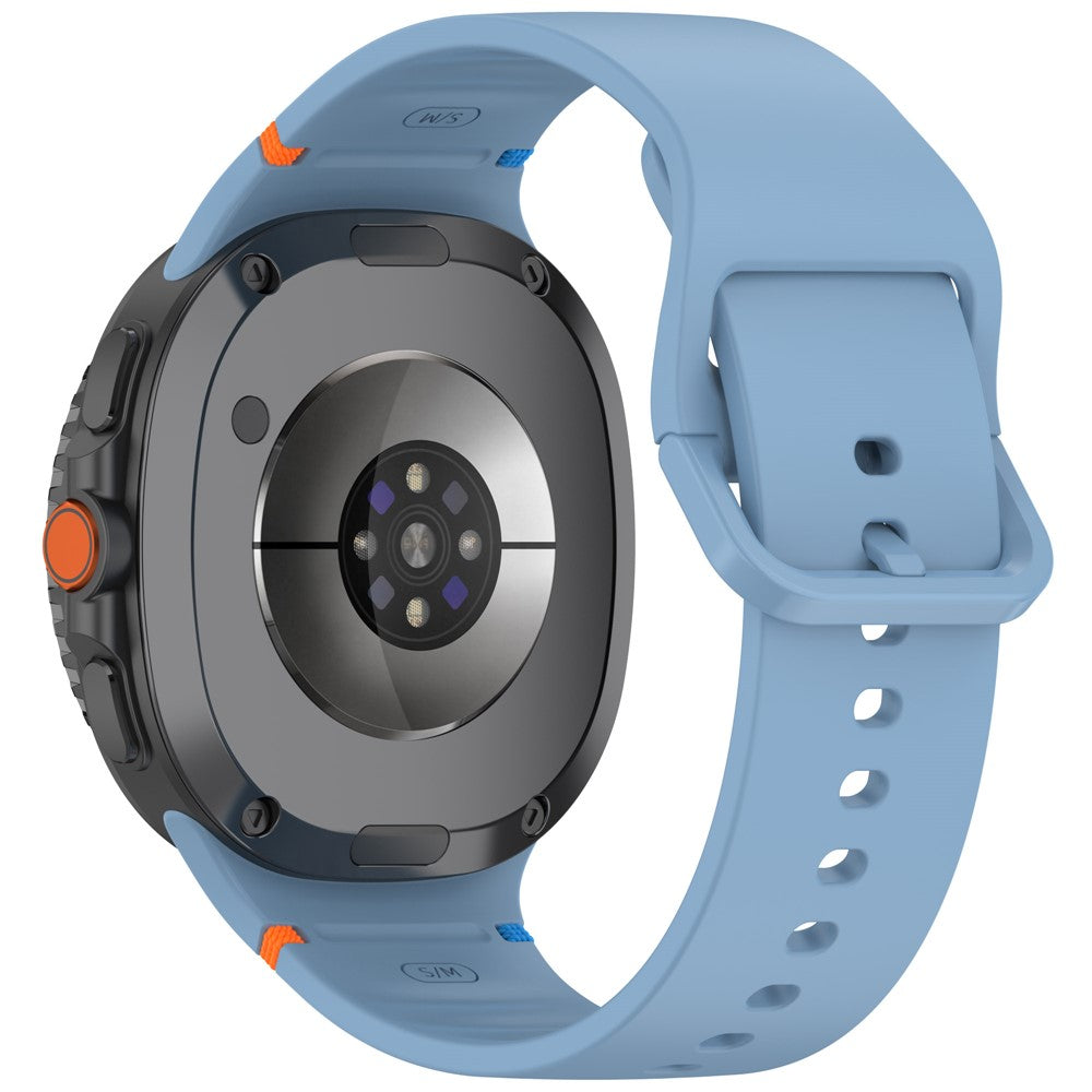 Watch Band for Samsung Galaxy Watch8 44mm / 40mm / Watch8 Classic 46mm Stitching Line Decor Silicone Strap, Size L