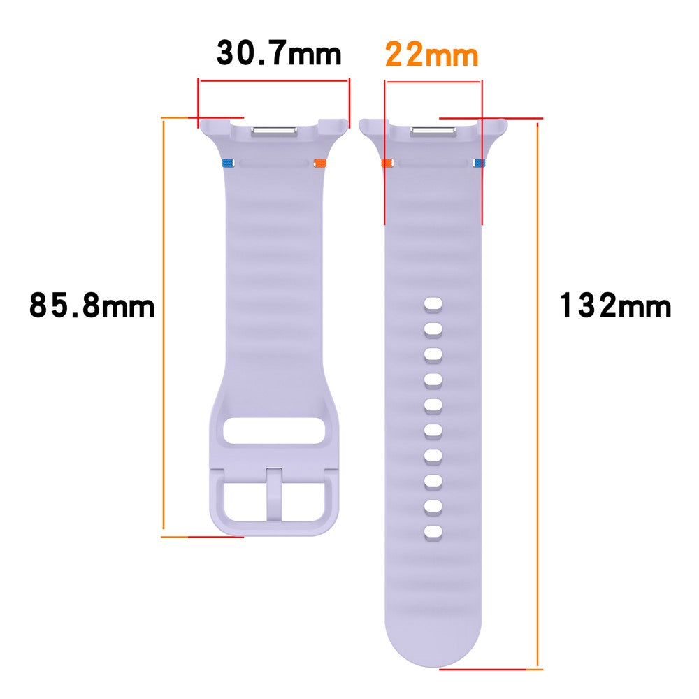 Watch Band for Samsung Galaxy Watch8 44mm / 40mm / Watch8 Classic 46mm Stitching Line Decor Silicone Strap, Size L