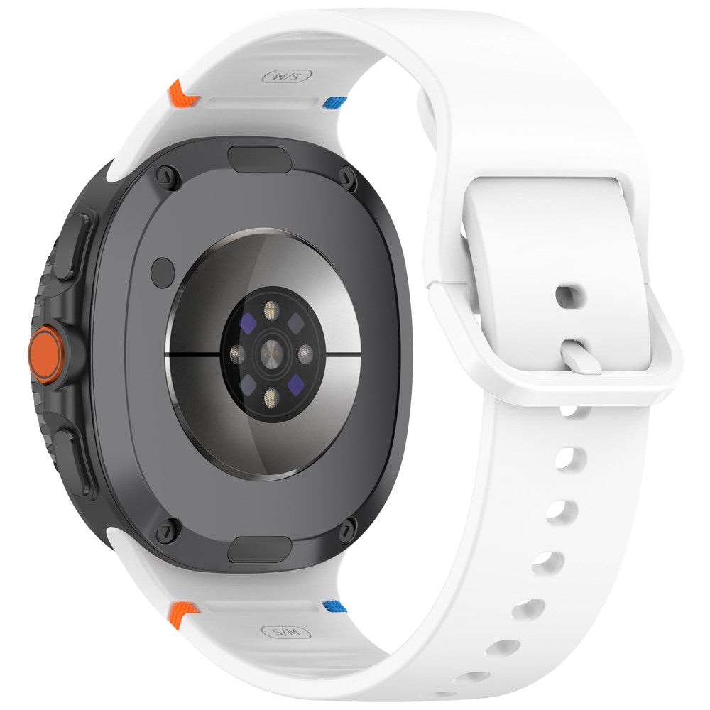 Watch Band for Samsung Galaxy Watch8 44mm / 40mm / Watch8 Classic 46mm Stitching Line Decor Silicone Strap, Size L