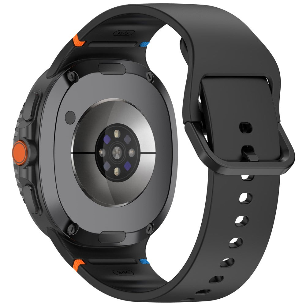 Watch Band for Samsung Galaxy Watch8 44mm / 40mm / Watch8 Classic 46mm Stitching Line Decor Silicone Strap, Size L