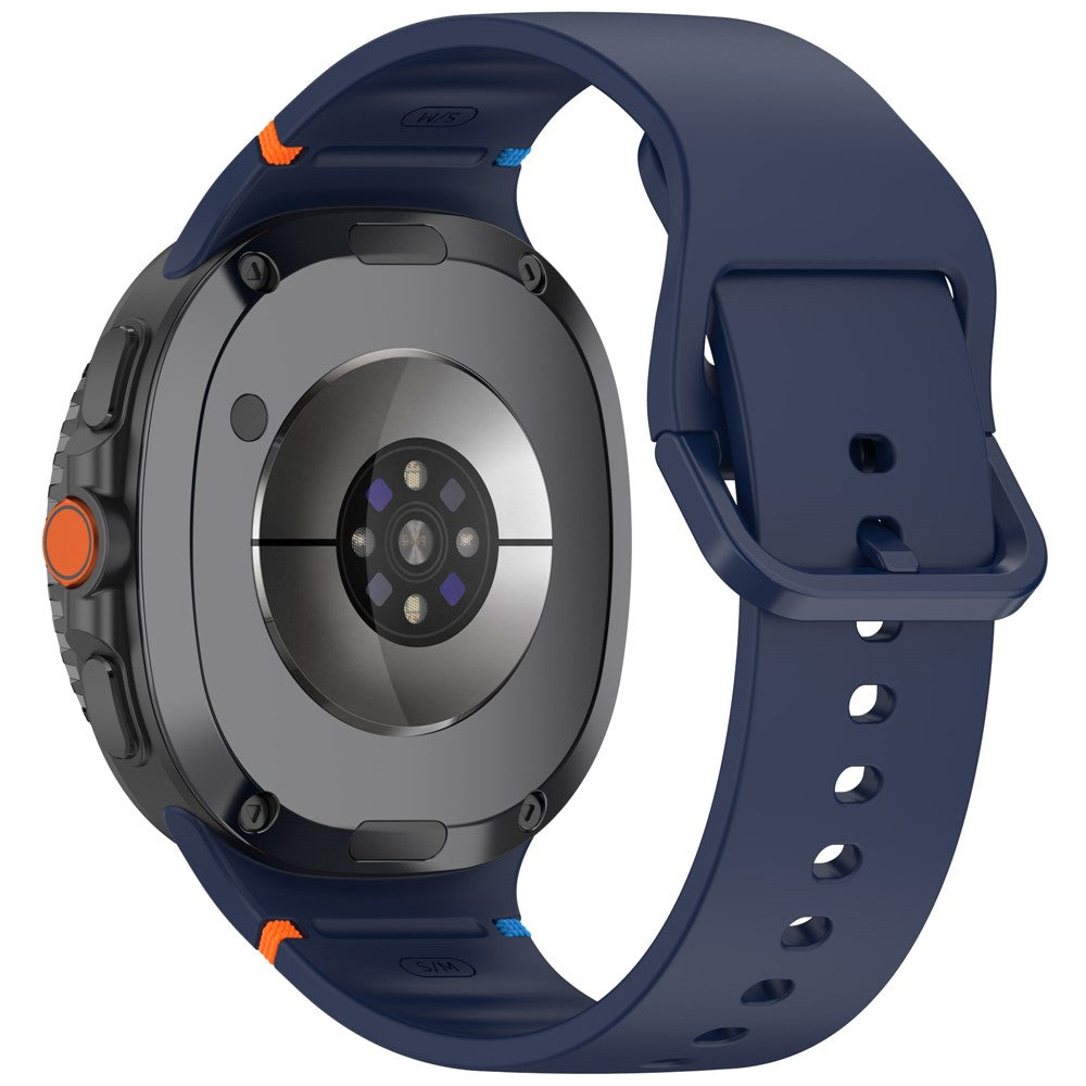 Watch Band for Samsung Galaxy Watch8 44mm / 40mm / Watch8 Classic 46mm Stitching Line Decor Silicone Strap, Size L