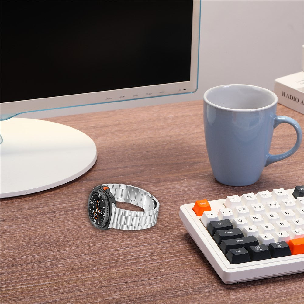 3-Bead Watch Strap for Samsung Galaxy Watch8 44mm / 40mm / Watch8 Classic 46mm Stainless Steel Wrist Band