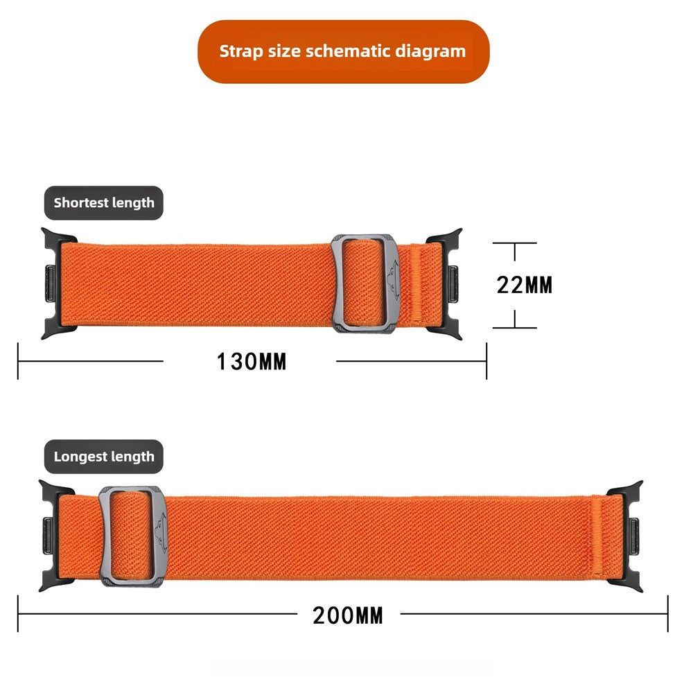 Nylon Watch Band for Samsung Galaxy Watch8 44mm / 40mm / Watch8 Classic 46mm Elastic Strap with Bull Head Buckle