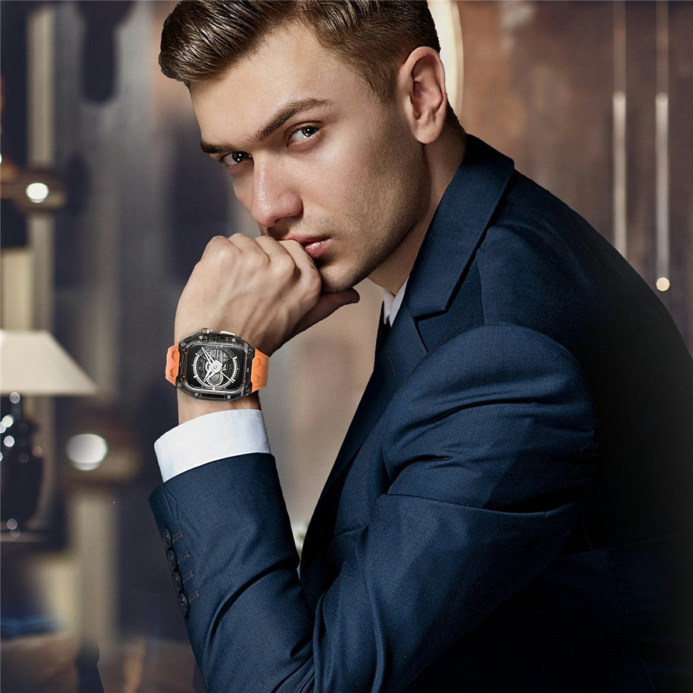 AHASTYLE WE28 For Apple Watch Series 10 42mm Silicone Watch Band with Anti-drop Case