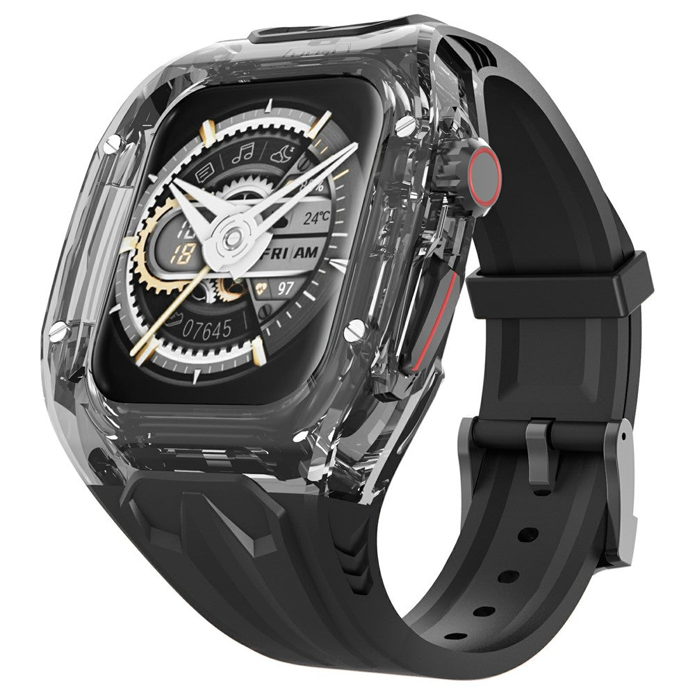 AHASTYLE WE28 For Apple Watch Series 10 42mm Silicone Watch Band with Anti-drop Case