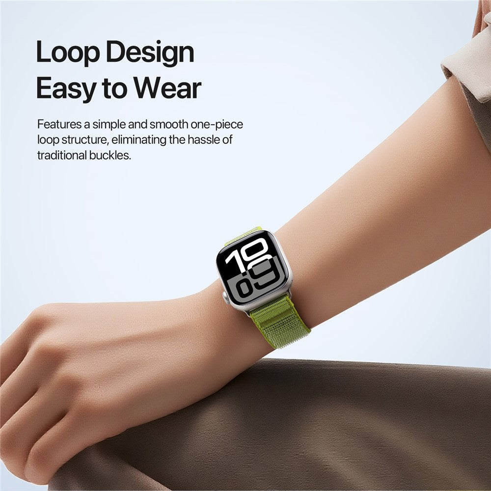 DUX DUCIS YE Series Watch Band For Apple Watch Series 11 10 42mm / 9 8 7 41mm / SE3 SE2 SE 6 5 4 40mm / 3 2 1 38mm Nylon Braided Loop Wrist Strap