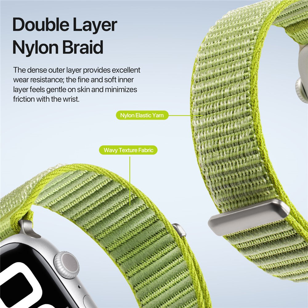DUX DUCIS YE Series Watch Band For Apple Watch Ultra 3 2 1 49mm / Series 11 10 46mm / 9 8 7 45mm / SE3 SE2 SE 6 5 4 44mm / 3 2 1 42mm Nylon Braided Loop Strap