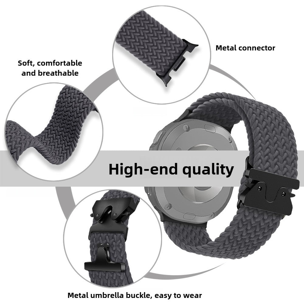 Nylon Watch Band for Samsung Galaxy Watch8 44mm / 40mm / Watch8 Classic 46mm Braided Replacement Strap