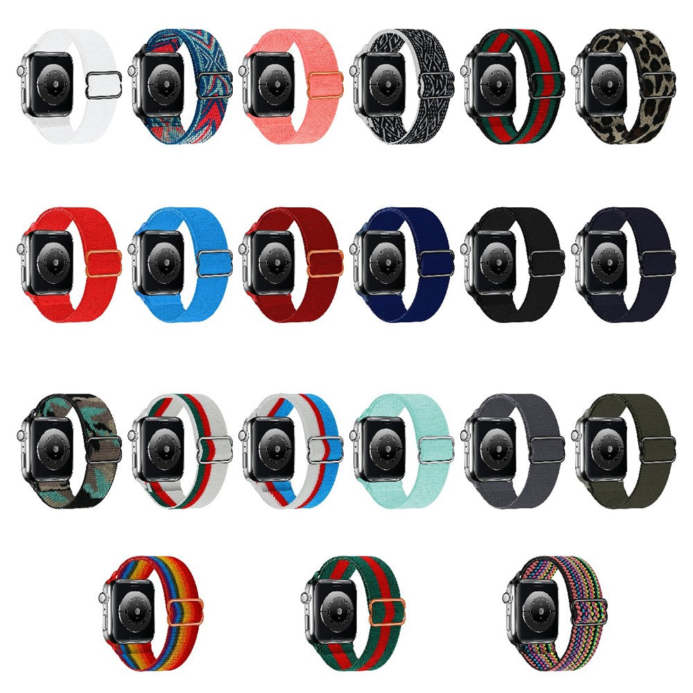 Adjustable Nylon Watch Band Replacement Multi-Color Watch Strap for Apple Watch Ultra 3 2 1 49mm / Series 11 10 46mm / 9 8 7 45mm / SE3 SE2 SE 6 5 4 44mm / 3 2 1 42mm