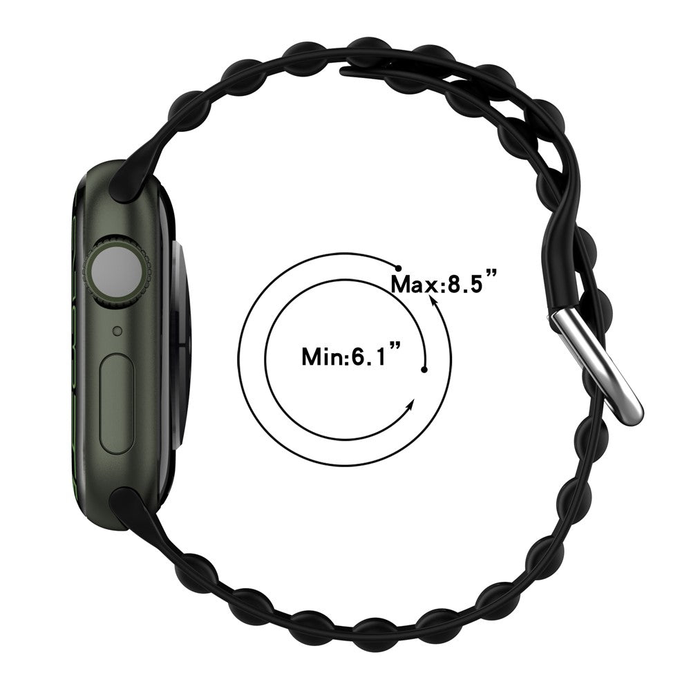 Apple Watch Ultra 3 2 1 49mm / Series 11 10 46mm / 9 8 7 45mm / SE3 SE2 SE 6 5 4 44mm / 3 2 1 42mm Wave Design Silicone Watch Band Square Buckle Wrist Strap