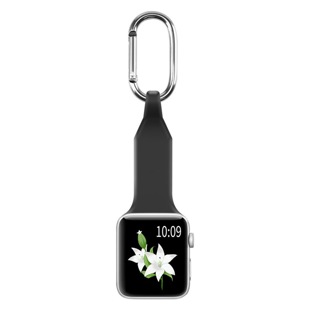 Watch Strap for Apple Watch Series 11 10 42mm / 9 8 7 41mm / SE3 SE2 SE 6 5 4 40mm / 3 2 1 38mm Carabiner Watch Fob Silicone Watch Band