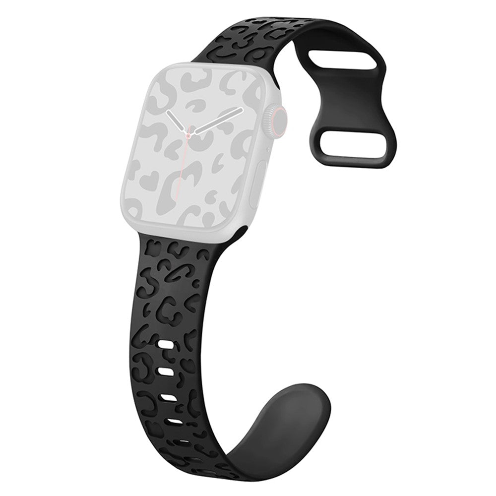 For Apple Watch Ultra 3 2 1 49mm / Series 11 10 46mm / 9 8 7 45mm / SE3 SE2 SE 6 5 4 44mm / 3 2 1 42mm Silicone Leopard Pattern Watch Strap