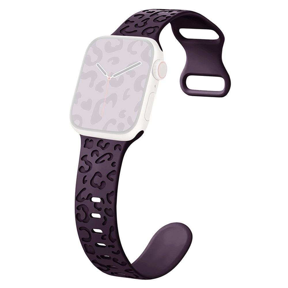 For Apple Watch Ultra 3 2 1 49mm / Series 11 10 46mm / 9 8 7 45mm / SE3 SE2 SE 6 5 4 44mm / 3 2 1 42mm Silicone Leopard Pattern Watch Strap