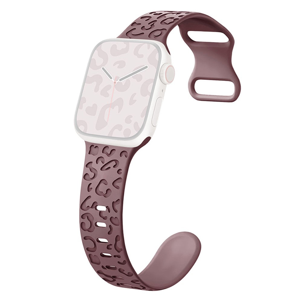 Watch Strap for Apple Watch Series 11 10 42mm / 9 8 7 41mm / SE3 SE2 SE 6 5 4 40mm / 3 2 1 38mm Leopard Pattern Silicone Watch Band
