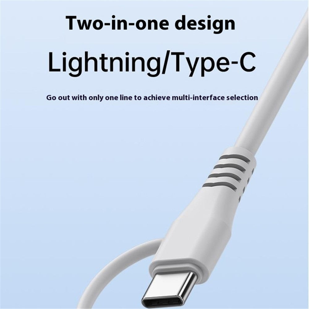 Type-C / 8-Pin Male to 3.5mm Female 2-in-1  Audio Cable Digital Chip Headphone Connection Adapter Cable