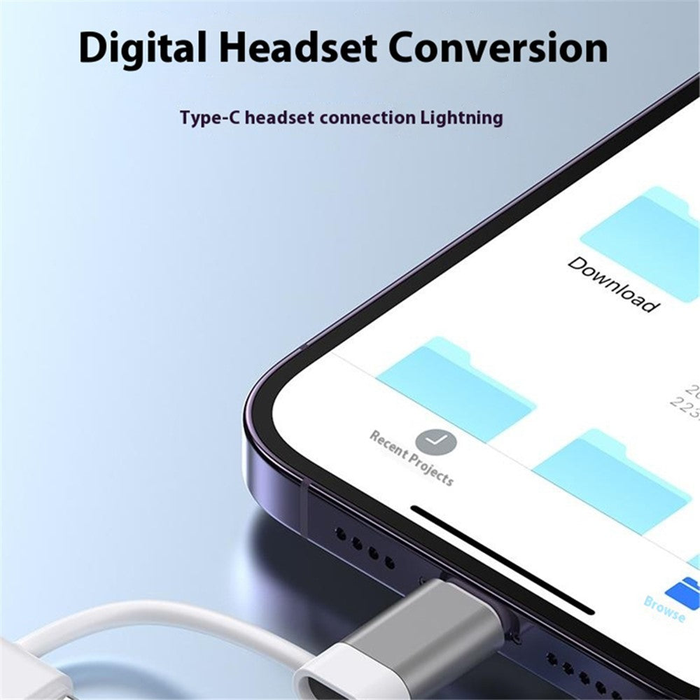 Type-C / 8-Pin Male to 3.5mm Female 2-in-1  Audio Cable Digital Chip Headphone Connection Adapter Cable