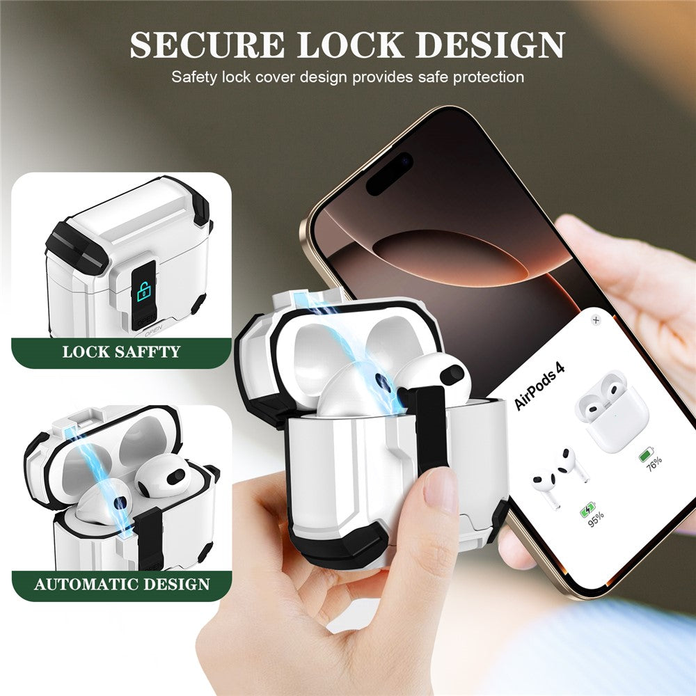 For AirPods Pro 2 Case TPU+PC Compatible with MagSafe Stand Bluetooth-compatible Earbuds Cover with Carabiner