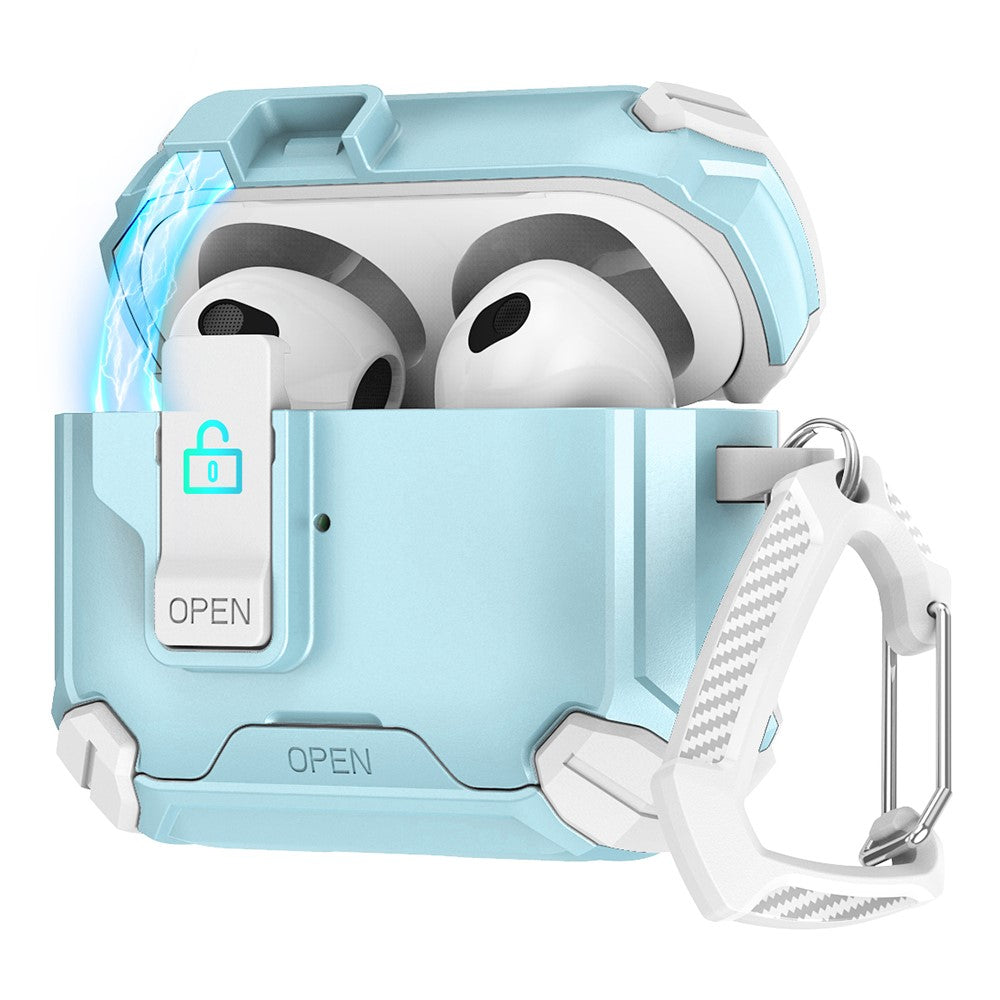 For AirPods Pro 2 Case TPU+PC Compatible with MagSafe Stand Bluetooth-compatible Earbuds Cover with Carabiner