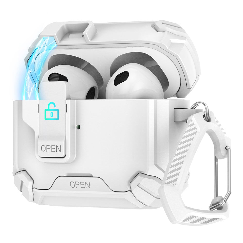 For AirPods Pro 2 Case TPU+PC Compatible with MagSafe Stand Bluetooth-compatible Earbuds Cover with Carabiner