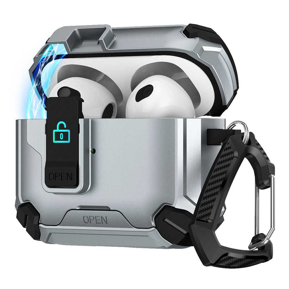 For AirPods Pro 2 Case TPU+PC Compatible with MagSafe Stand Bluetooth-compatible Earbuds Cover with Carabiner