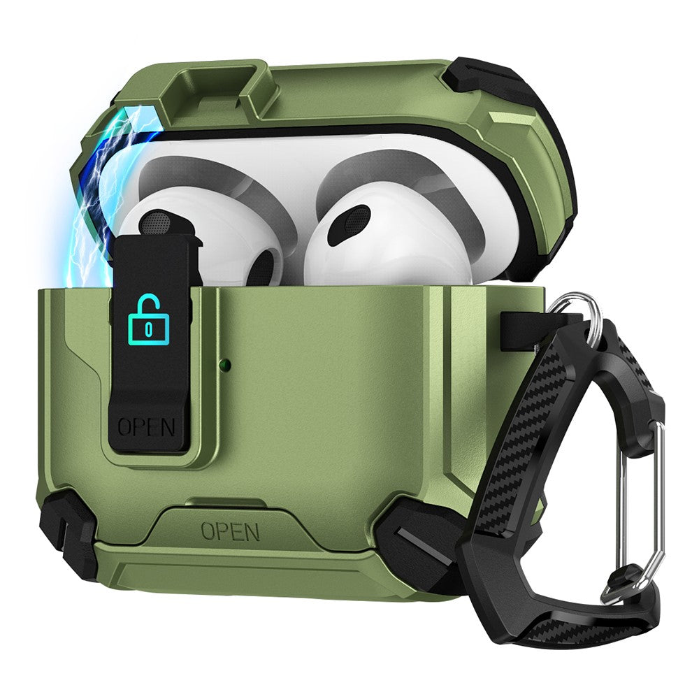 For AirPods Pro 2 Case TPU+PC Compatible with MagSafe Stand Bluetooth-compatible Earbuds Cover with Carabiner