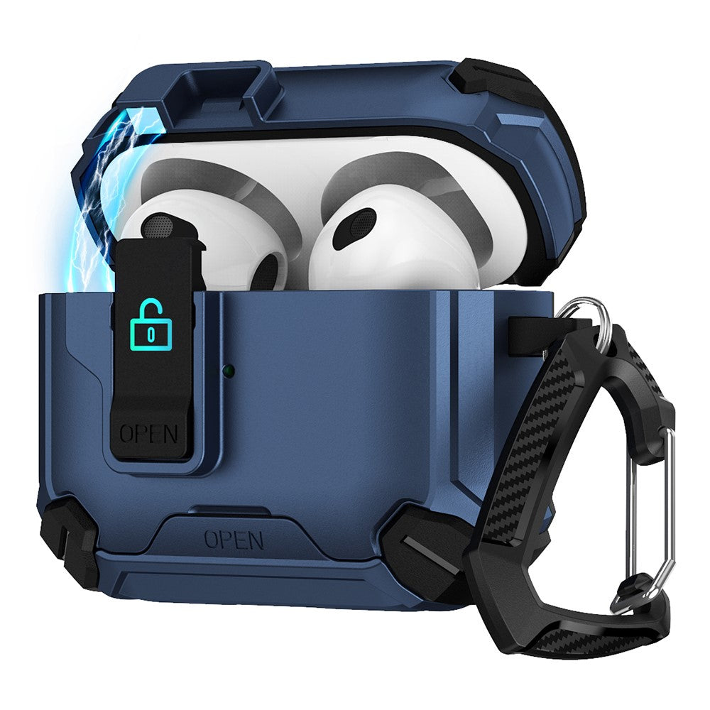 For AirPods Pro 2 Case TPU+PC Compatible with MagSafe Stand Bluetooth-compatible Earbuds Cover with Carabiner