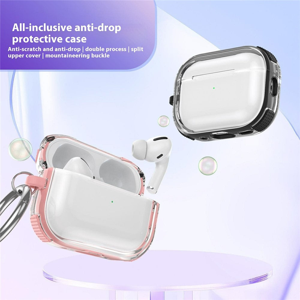 AirPods 4 Case with Carabiner Contrasting Color TPU Earphone Protective Cover
