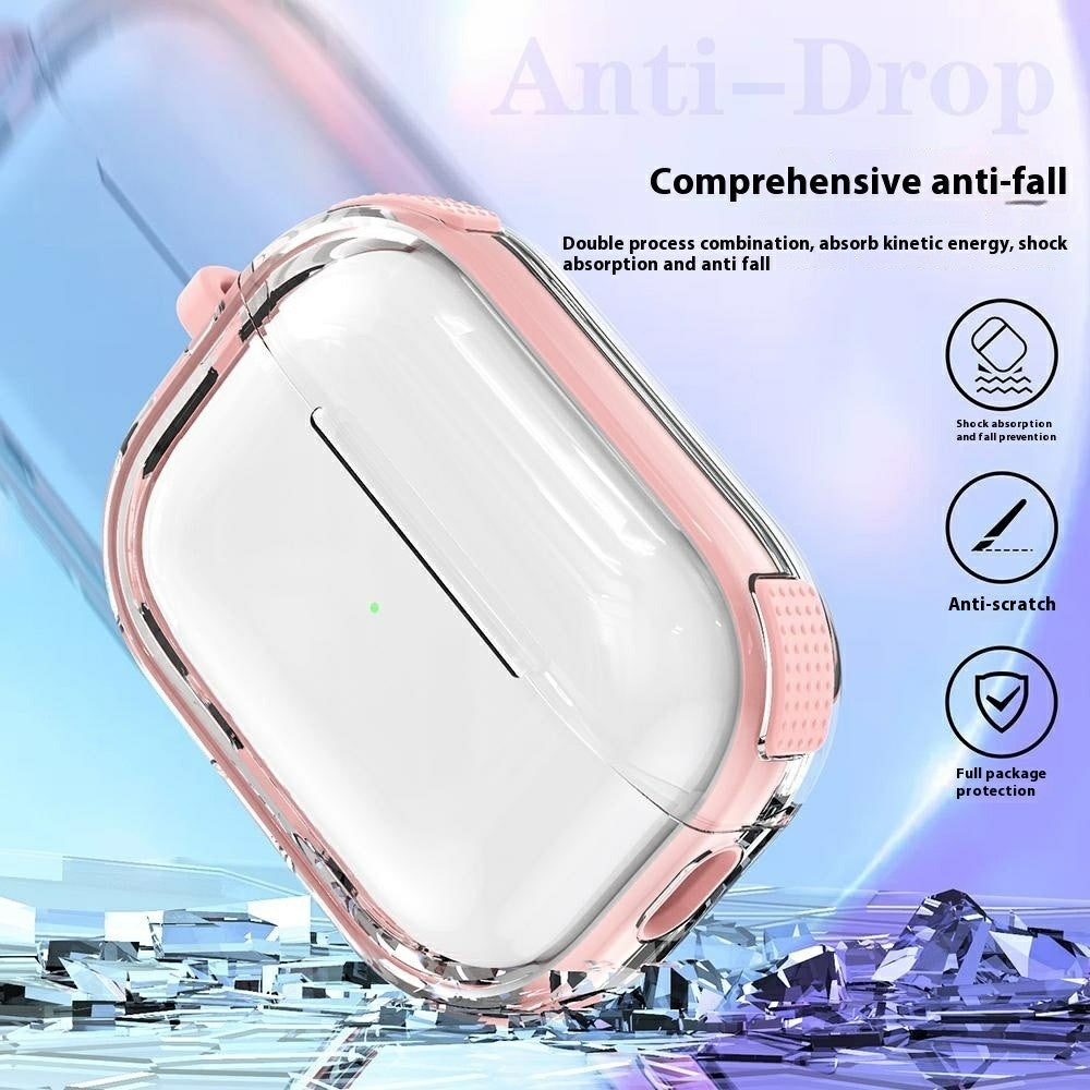 AirPods 4 Case with Carabiner Contrasting Color TPU Earphone Protective Cover