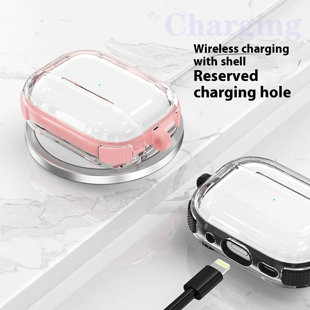 AirPods 4 Case with Carabiner Contrasting Color TPU Earphone Protective Cover