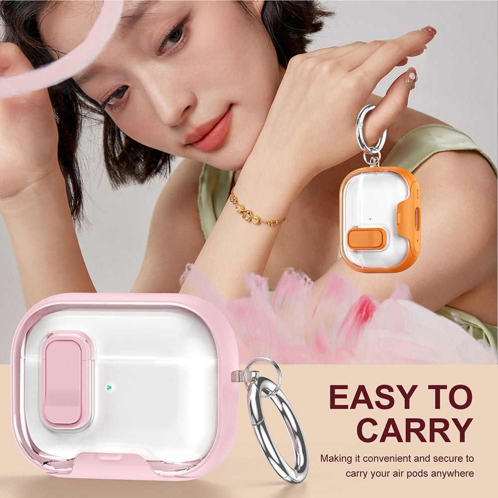 For Apple AirPods Pro Case TPU PC Earbuds Protective Cover with Switch  /  Stand  /  Carrying Hook